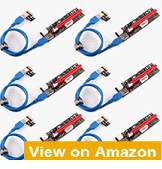 Ubit 6 Pack Latest PCI-E Riser Express Cable 16X to 1X