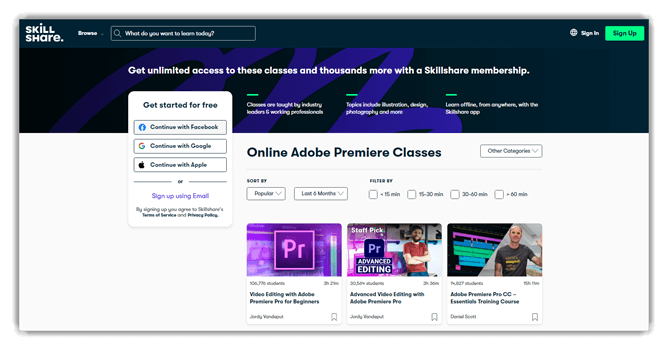 Online Adobe Premiere Classes