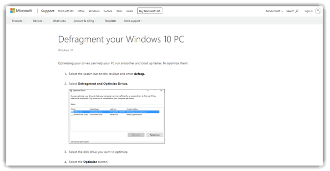 Windows' Built-In Disk Defragmenter