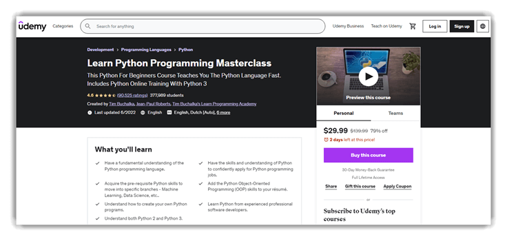 Learn Python Programming Masterclass