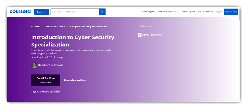Introduction to Cyber Security Specialization