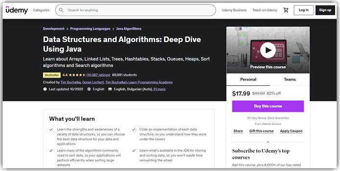 Data Structures and Algorithms: Deep Dive Using Java