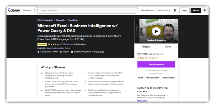 Excel Power Query, Power Pivot & DAX - Udemy