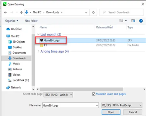 Open EPS File using CorelDraw