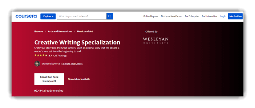 Creative Writing Specialization