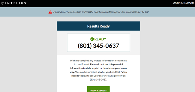 TextNow Number Using Intelius