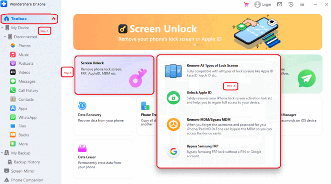 Dr. Fone’s iPhone Unblocking Software