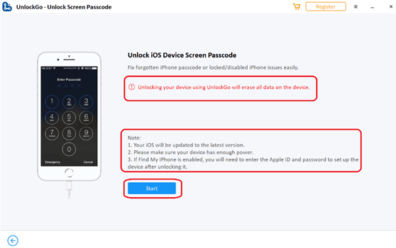 Unlock your iPhone using UnlockGo