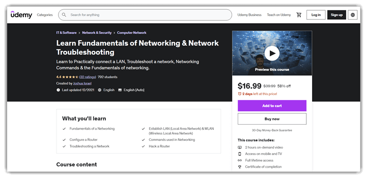 Learn Fundamentals of Networking & Network Troubleshooting
