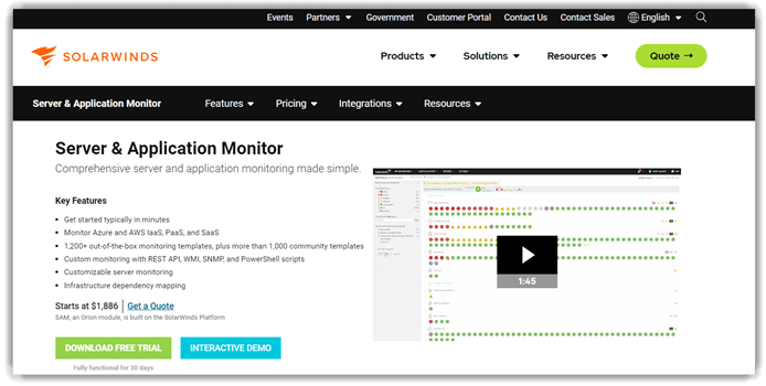 Solarwinds Server and Application Monitor