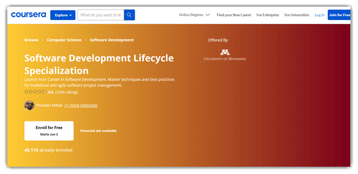 Software Development Cycle Specialisation