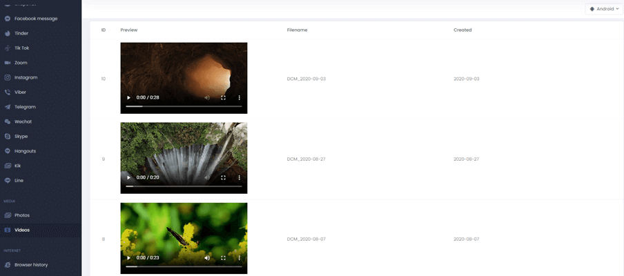 Photos and Videos Tracker