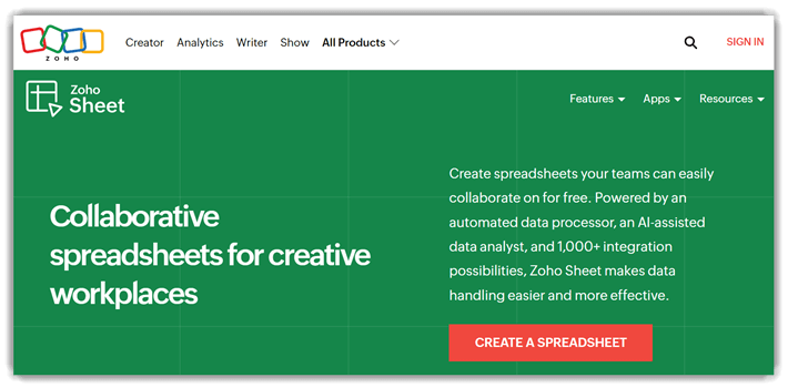 Zoho Sheet