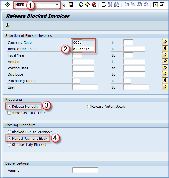 Release Blocked Invoices in SAP