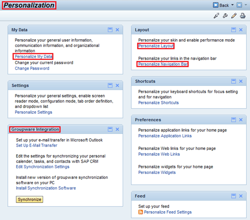 Personalization Options