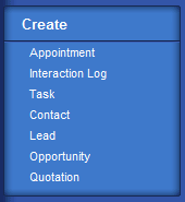 Quick create block in the navigation bar