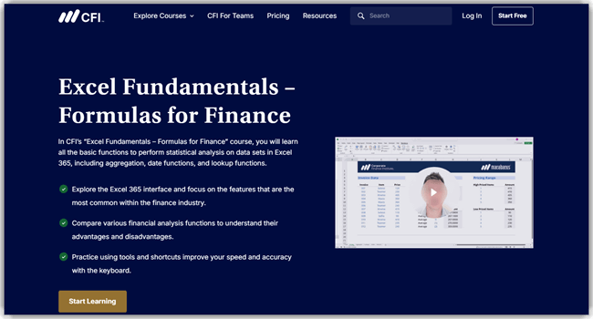 Excel Fundamentals – Formulas for Finance
