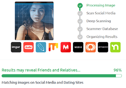 Social Catfish image upload interface