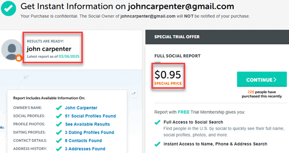 Reverse Email Search from Spokeo