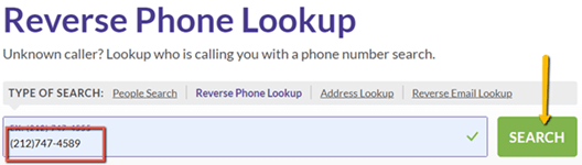Trace a phone number using BeenVerified